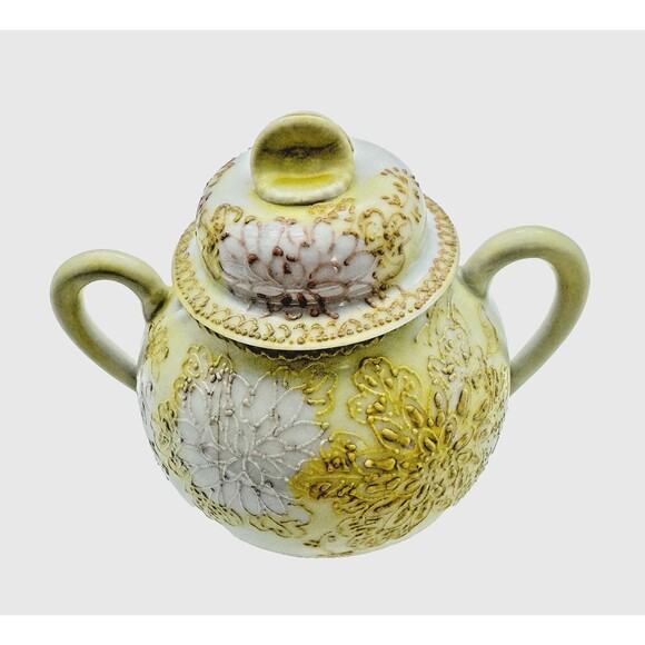 Nippon hand painted teapot Trimmed Floral And Gold